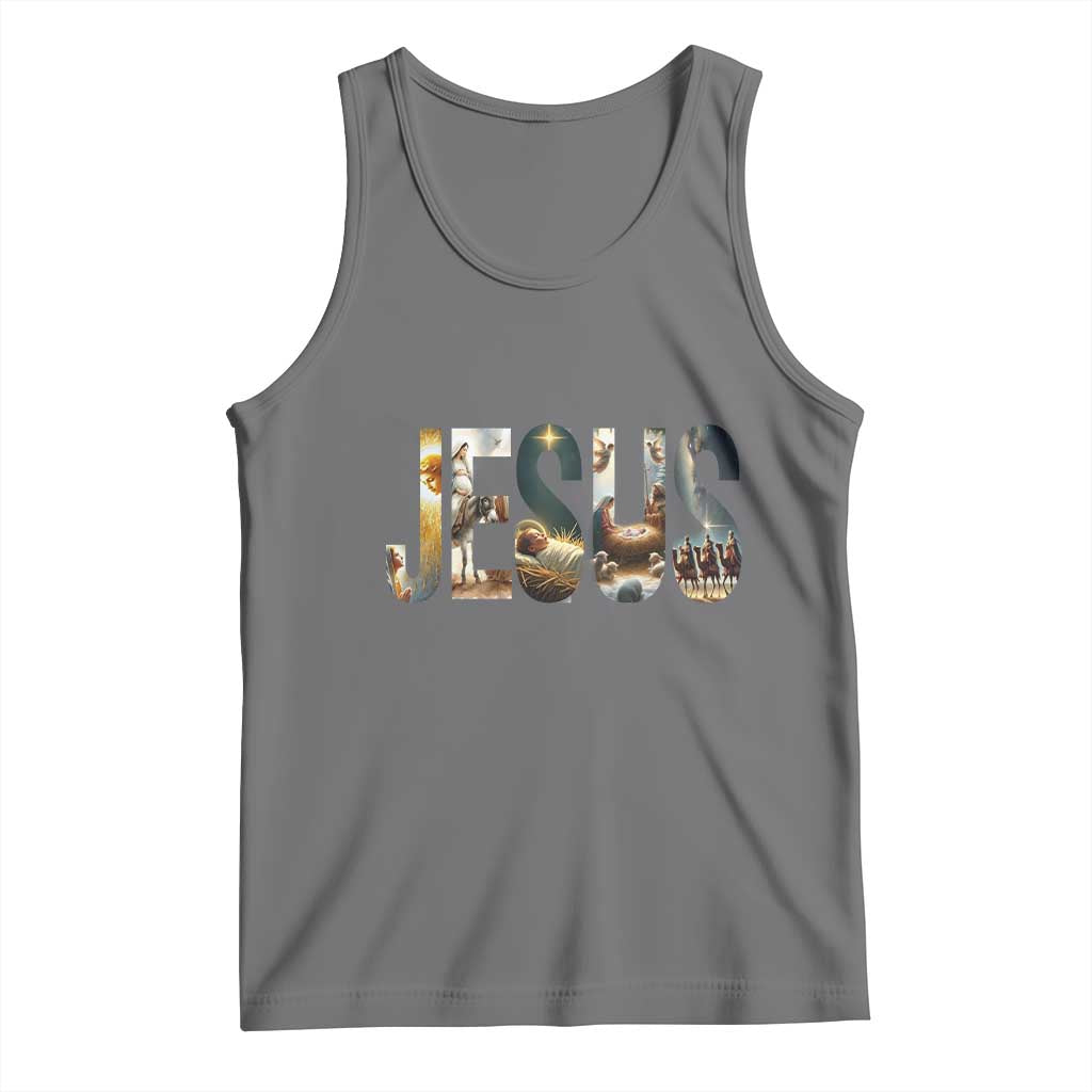 Jesus Christmas Tank Top Nativity Holy Night Christian Faith - Wonder Print Shop