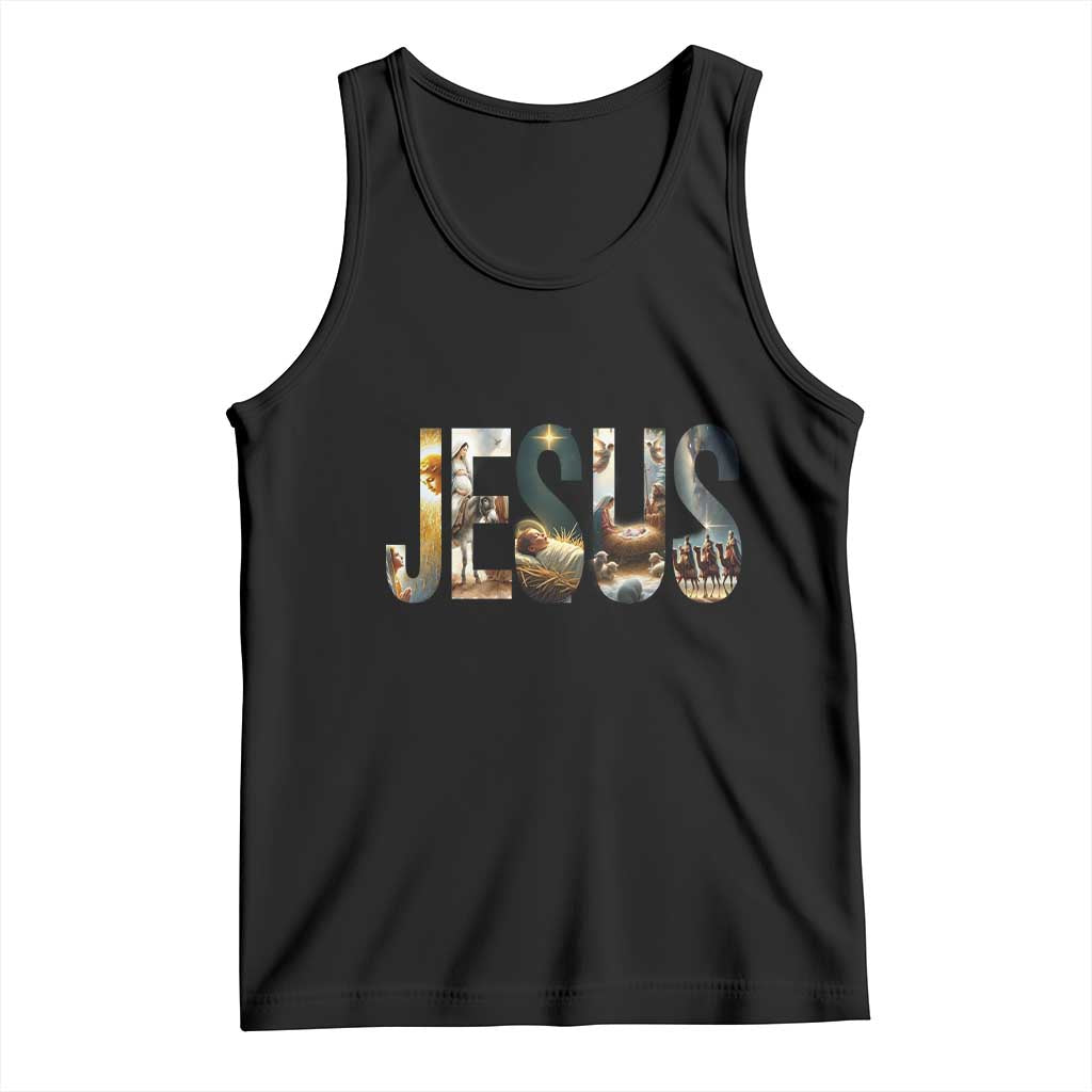 Jesus Christmas Tank Top Nativity Holy Night Christian Faith - Wonder Print Shop