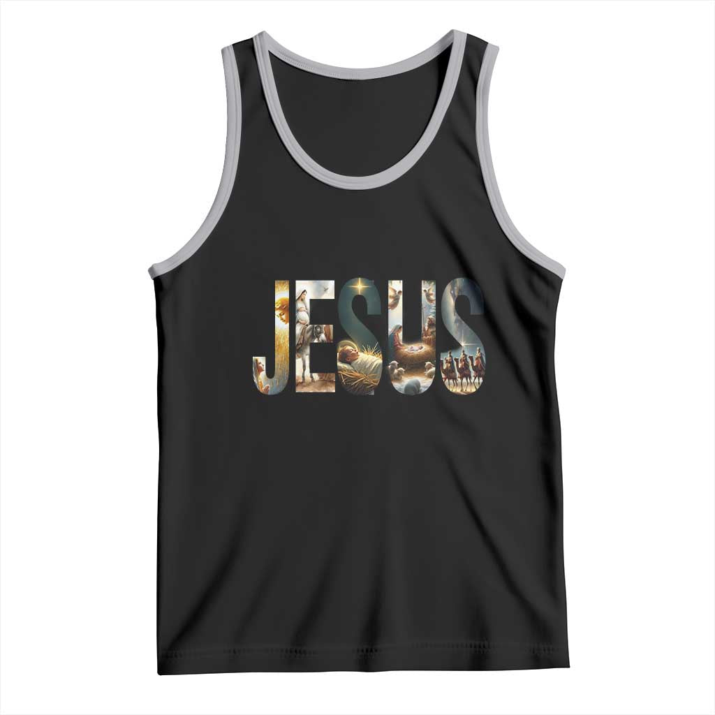 Jesus Christmas Tank Top Nativity Holy Night Christian Faith - Wonder Print Shop