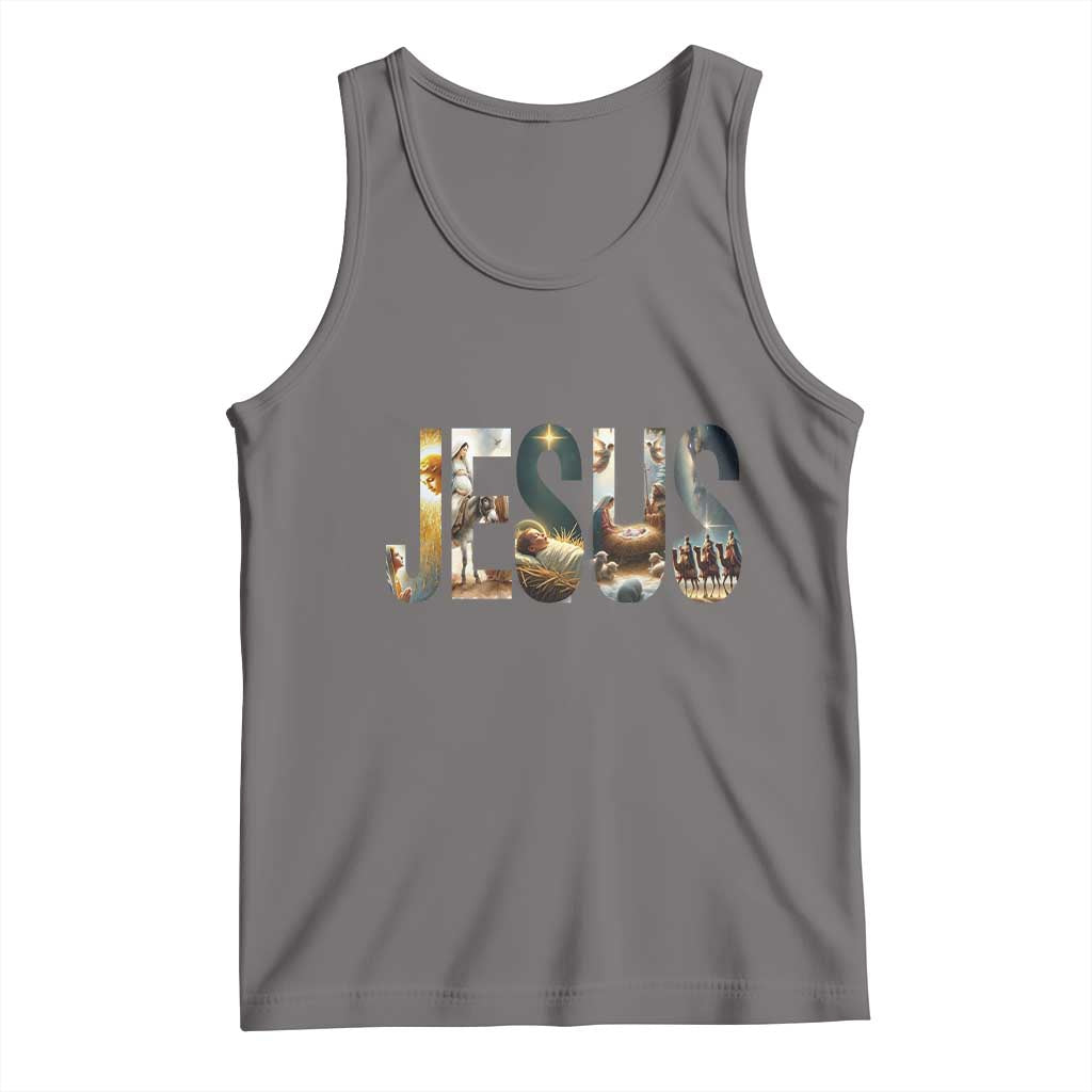 Jesus Christmas Tank Top Nativity Holy Night Christian Faith - Wonder Print Shop