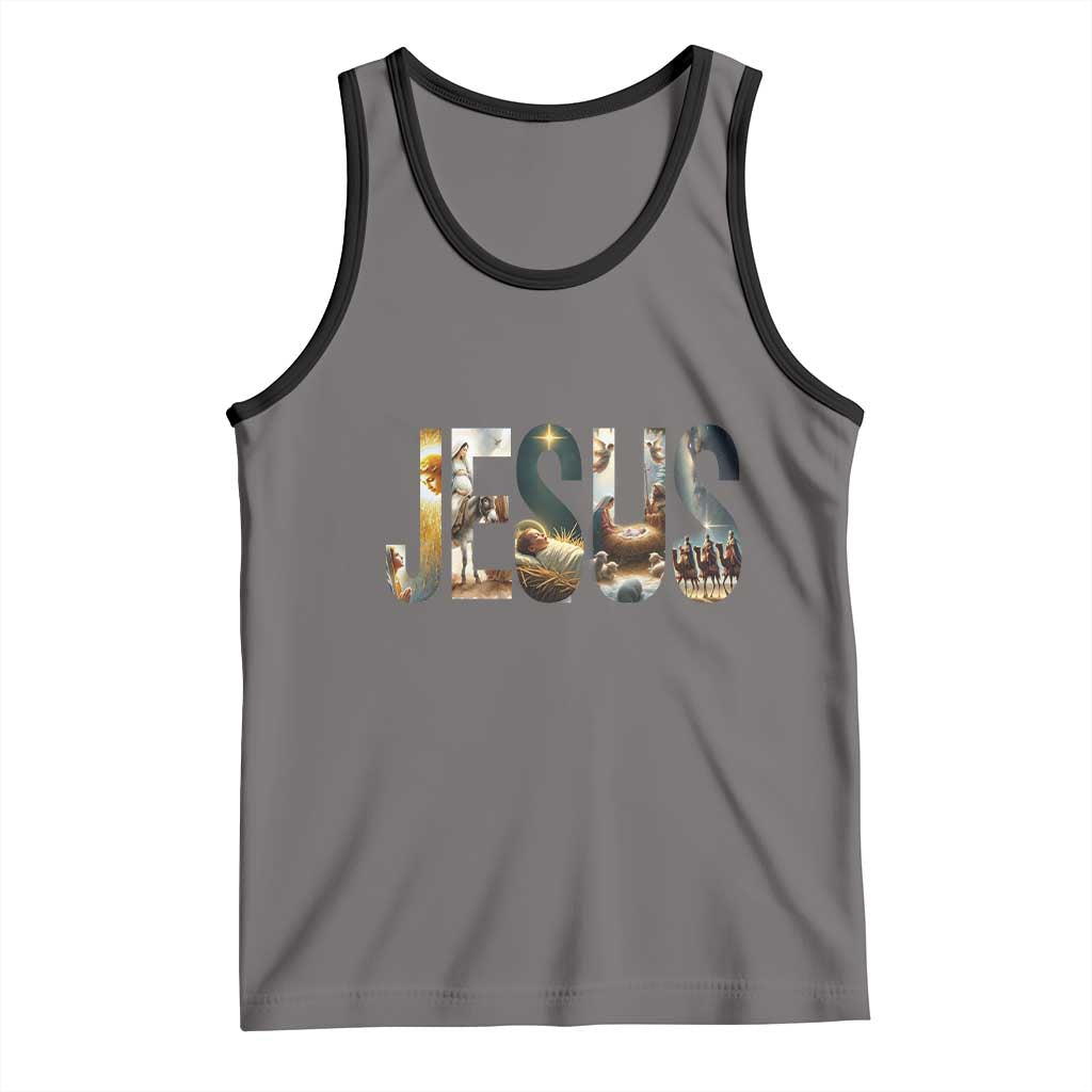 Jesus Christmas Tank Top Nativity Holy Night Christian Faith - Wonder Print Shop