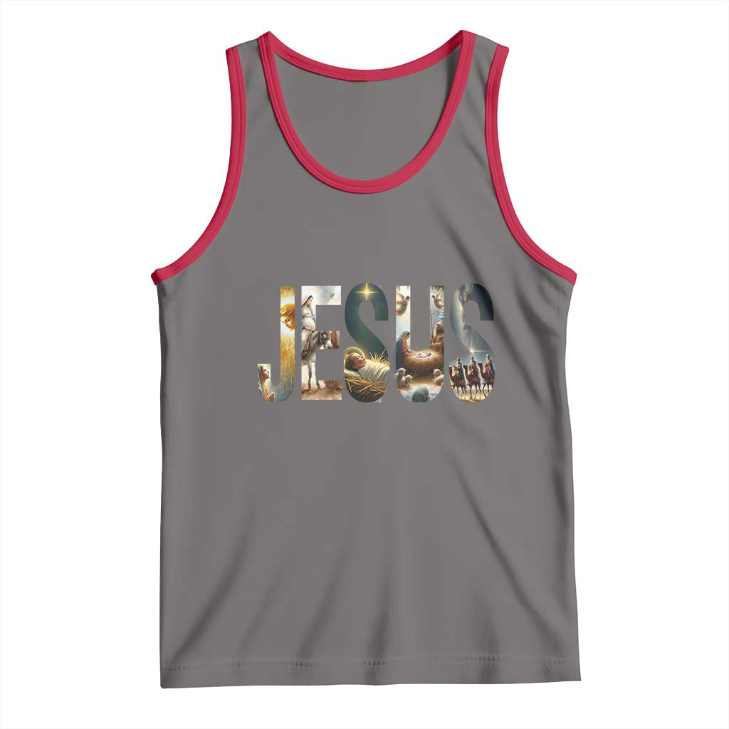 Jesus Christmas Tank Top Nativity Holy Night Christian Faith - Wonder Print Shop