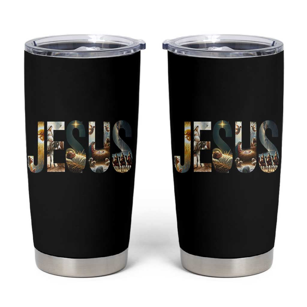 Jesus Christmas Tumbler Cup Nativity Holy Night Christian Faith - Wonder Print Shop
