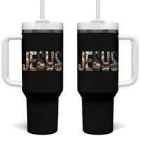 Jesus Christmas Tumbler With Handle Nativity Holy Night Christian Faith - Wonder Print Shop