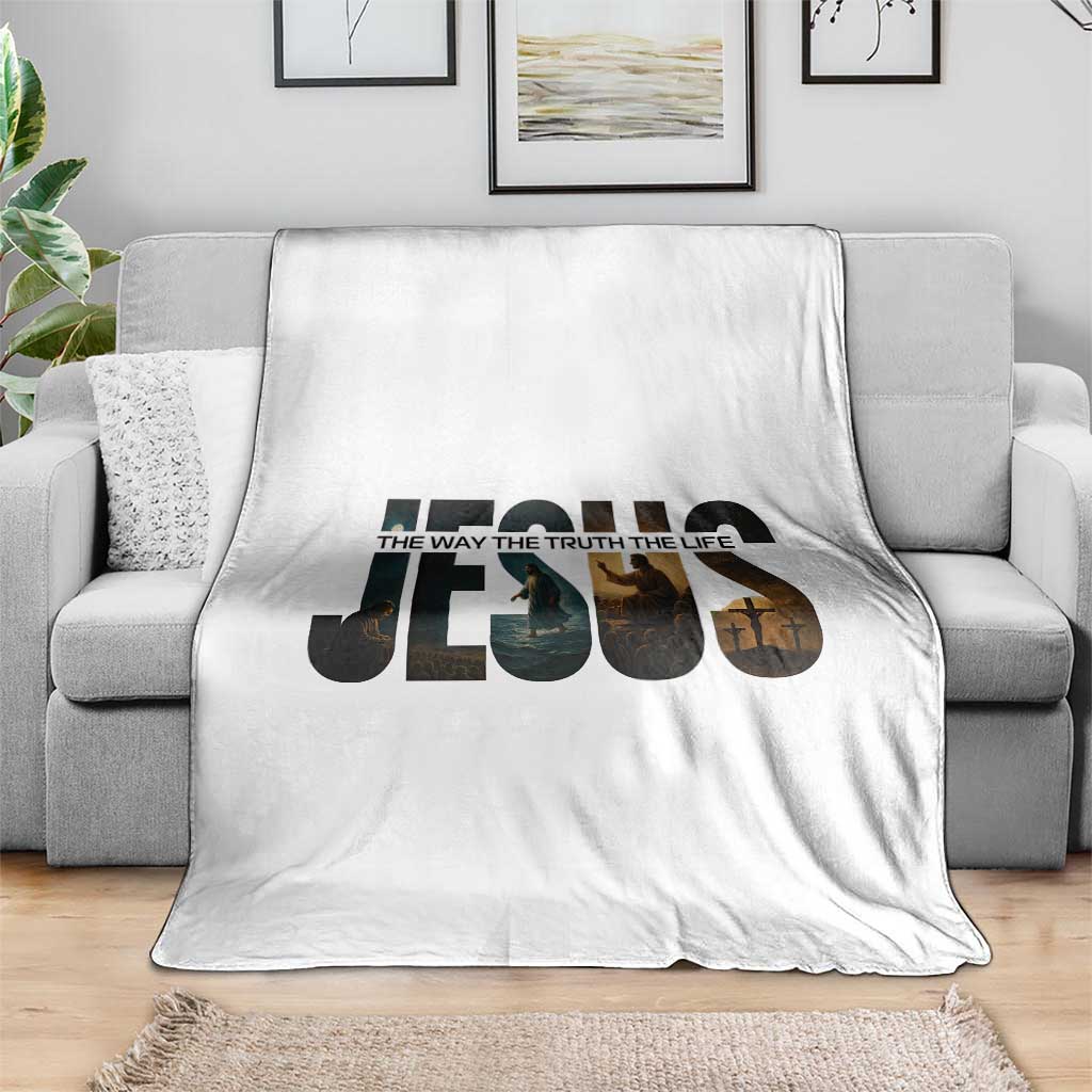 Jesus Christian Bible Throw Blanket The Way The Truth The Life - Wonder Print Shop