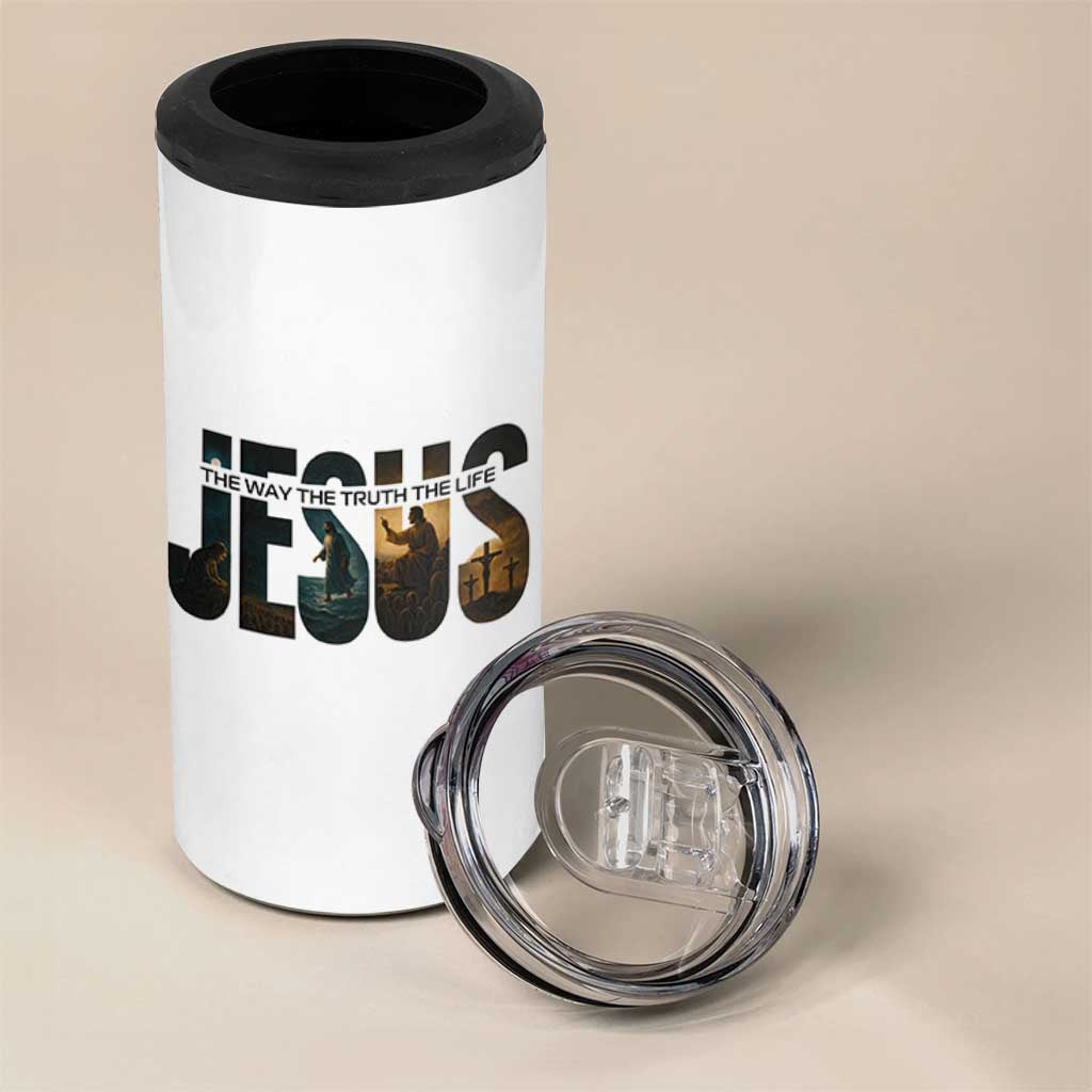 Jesus Christian Bible 4 in 1 Can Cooler Tumbler The Way The Truth The Life - Wonder Print Shop