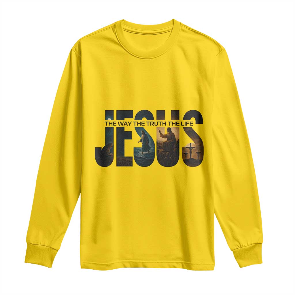 Jesus Christian Bible Long Sleeve Shirt The Way The Truth The Life - Wonder Print Shop
