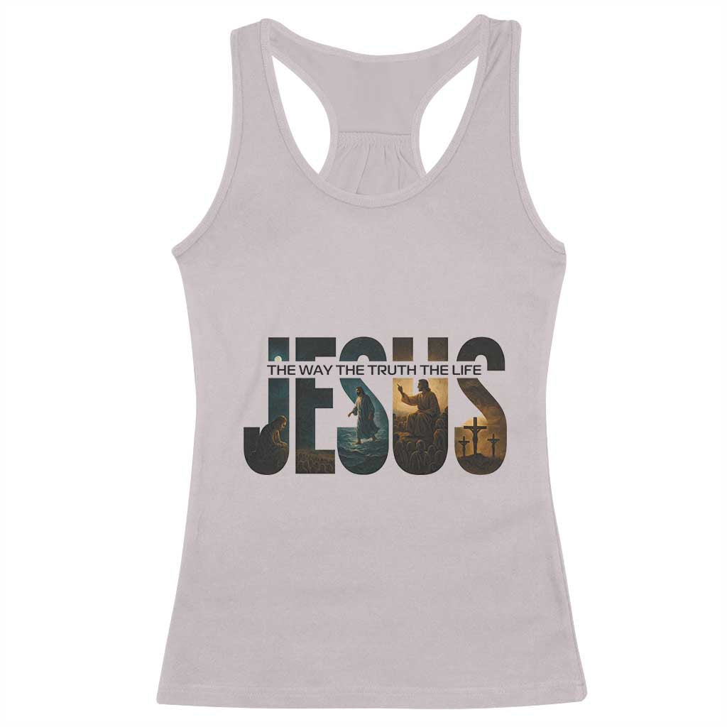 Jesus Christian Bible Racerback Tank Top The Way The Truth The Life - Wonder Print Shop