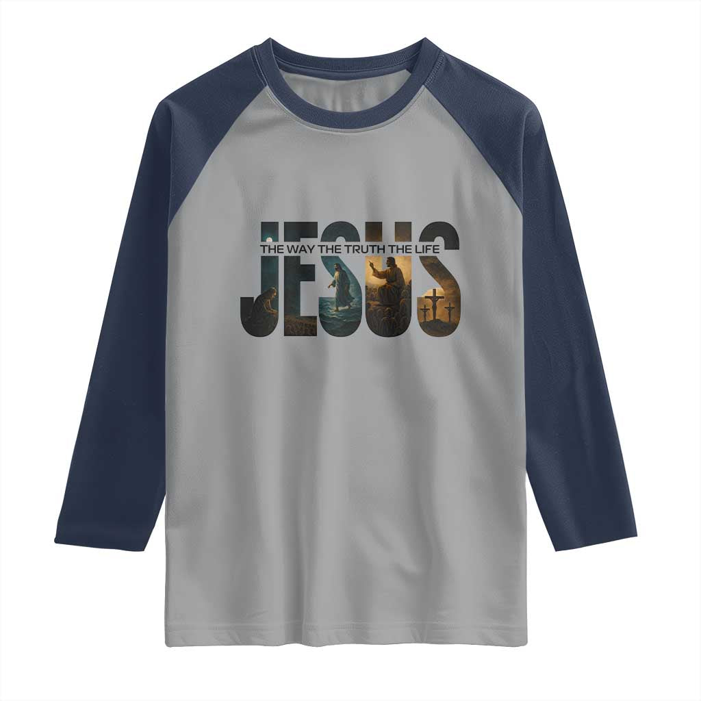 Jesus Christian Bible Raglan Shirt The Way The Truth The Life - Wonder Print Shop