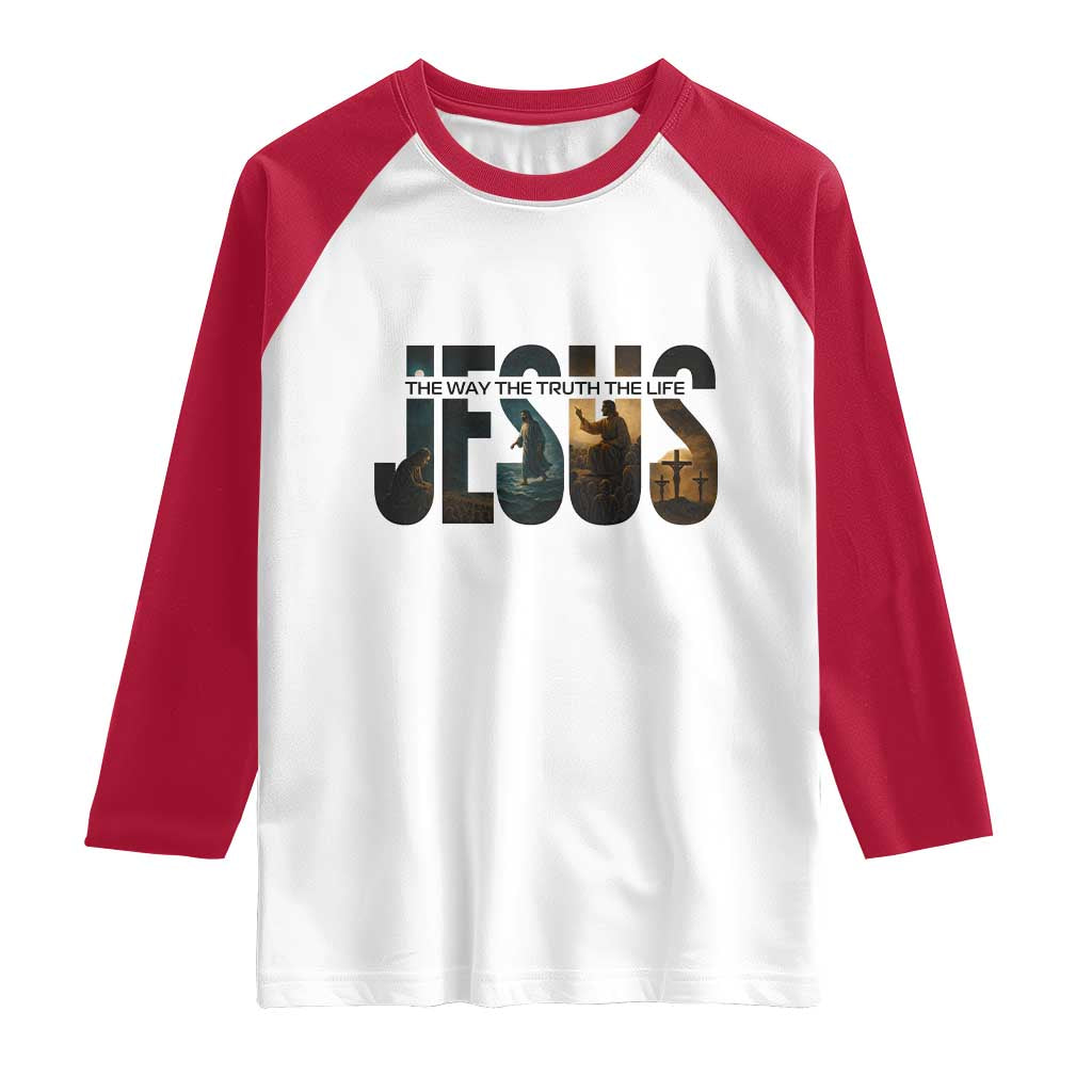 Jesus Christian Bible Raglan Shirt The Way The Truth The Life - Wonder Print Shop