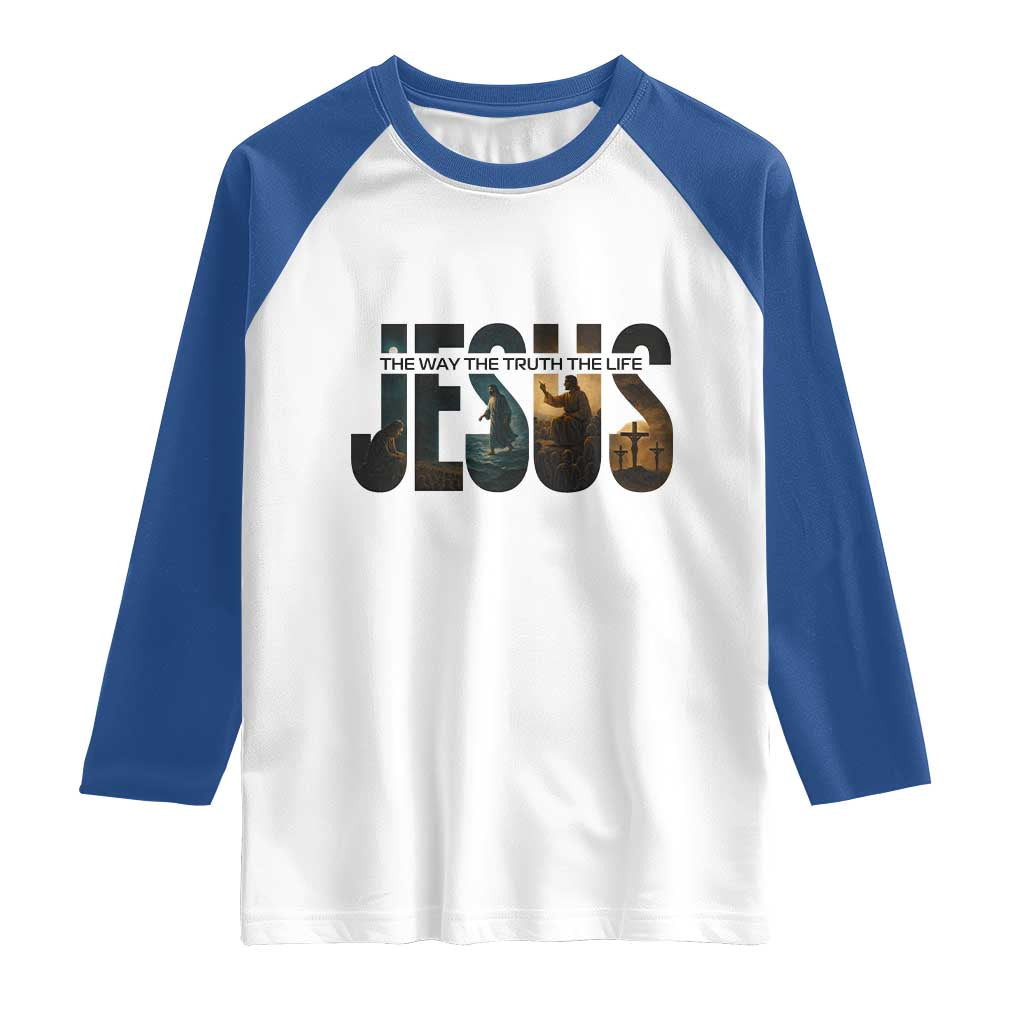 Jesus Christian Bible Raglan Shirt The Way The Truth The Life - Wonder Print Shop
