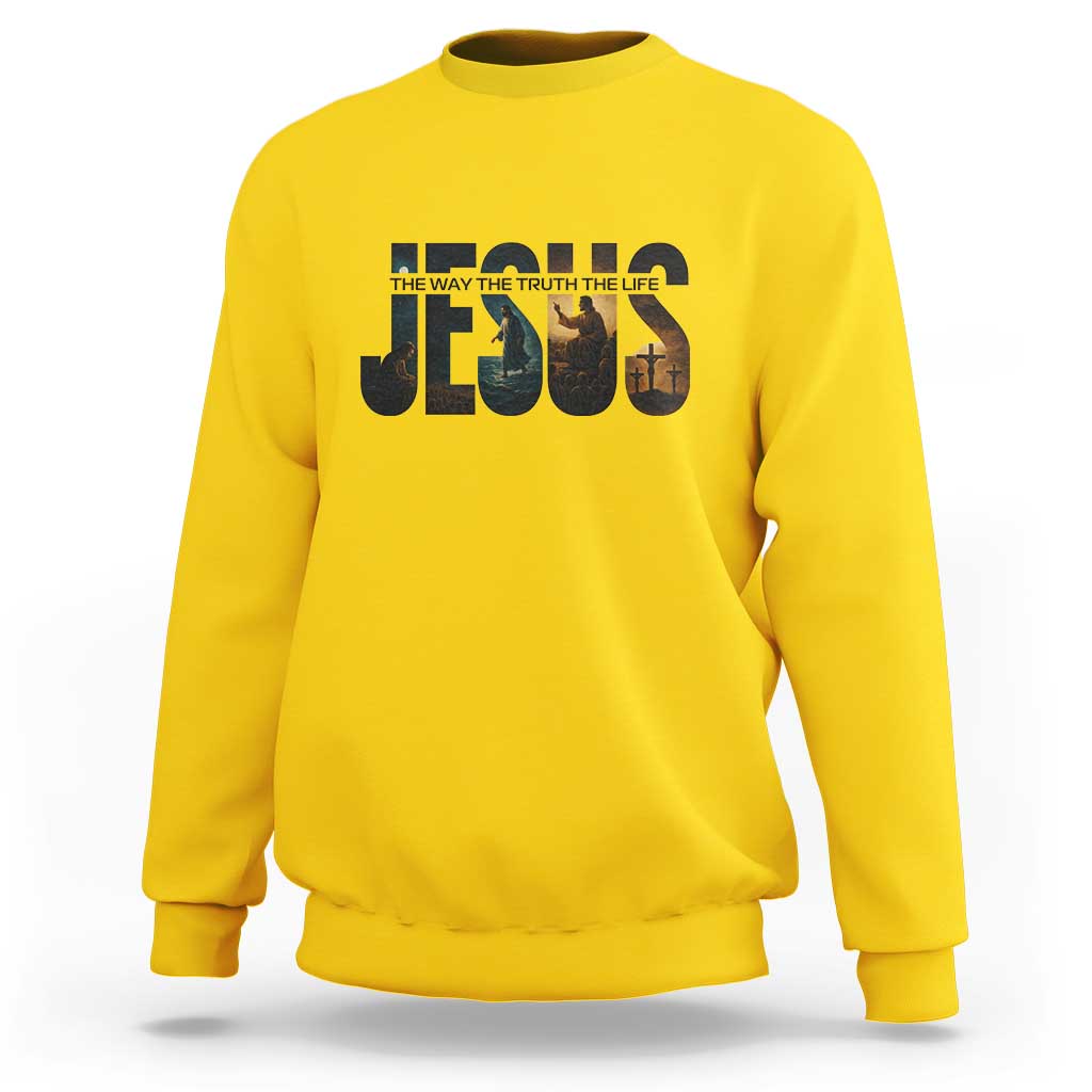 Jesus Christian Bible Sweatshirt The Way The Truth The Life - Wonder Print Shop