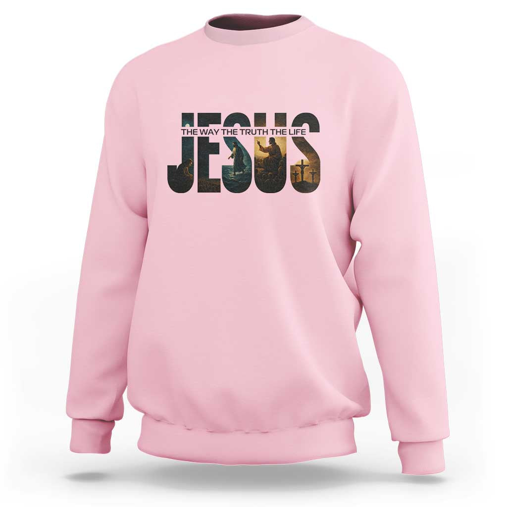 Jesus Christian Bible Sweatshirt The Way The Truth The Life - Wonder Print Shop