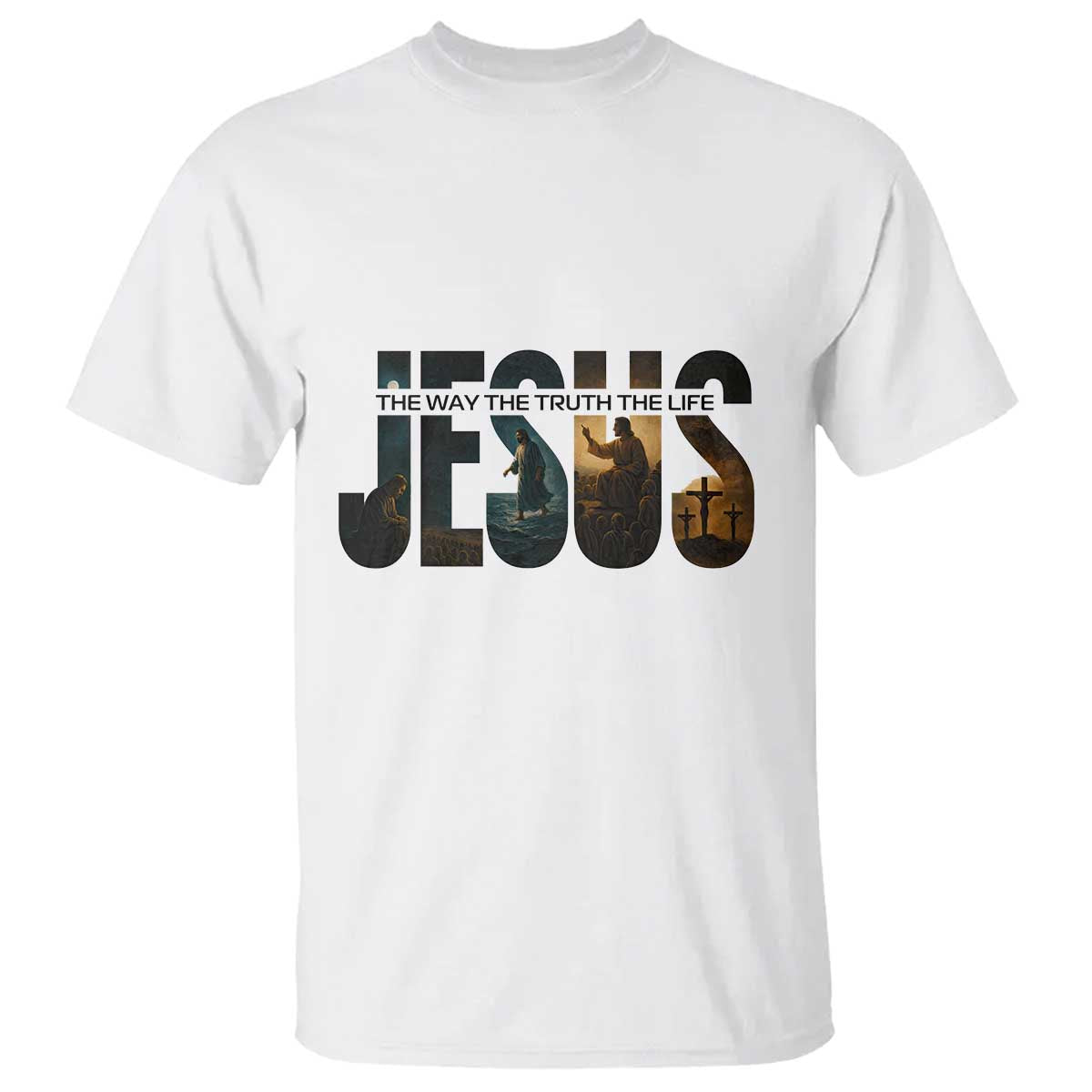 Jesus Christian Bible T Shirt The Way The Truth The Life - Wonder Print Shop