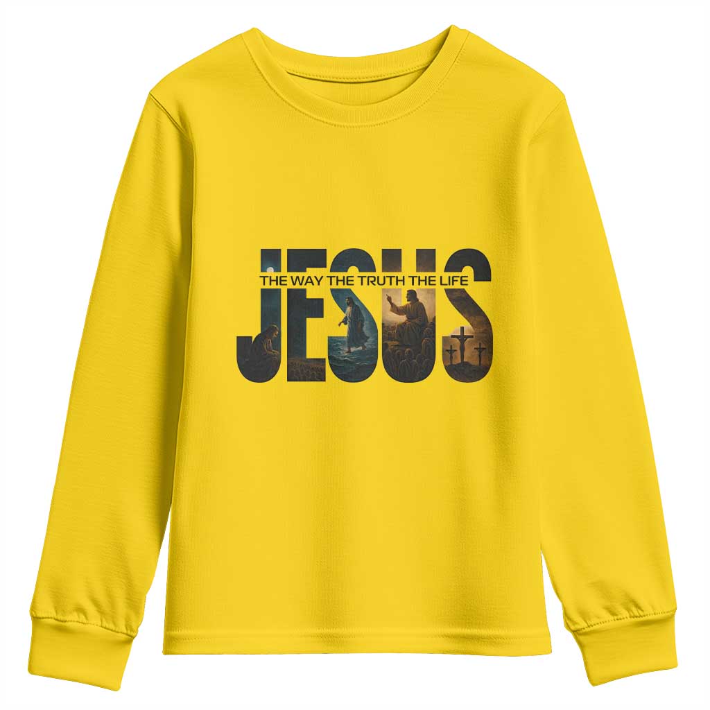 Jesus Christian Bible Youth Sweatshirt The Way The Truth The Life - Wonder Print Shop