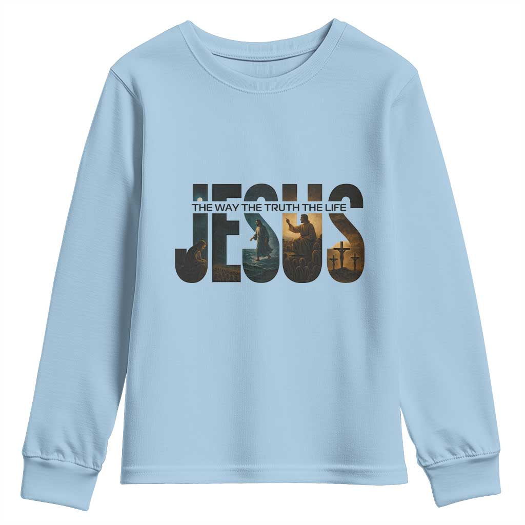 Jesus Christian Bible Youth Sweatshirt The Way The Truth The Life - Wonder Print Shop
