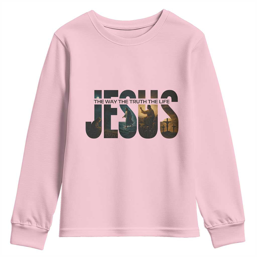 Jesus Christian Bible Youth Sweatshirt The Way The Truth The Life - Wonder Print Shop