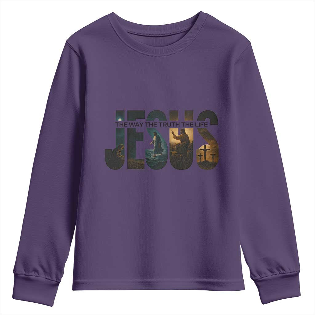 Jesus Christian Bible Youth Sweatshirt The Way The Truth The Life - Wonder Print Shop