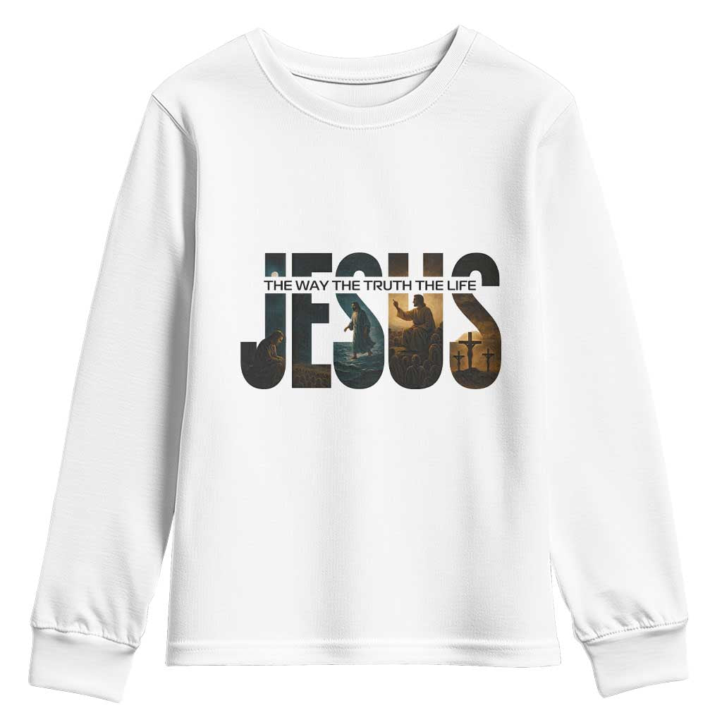 Jesus Christian Bible Youth Sweatshirt The Way The Truth The Life - Wonder Print Shop