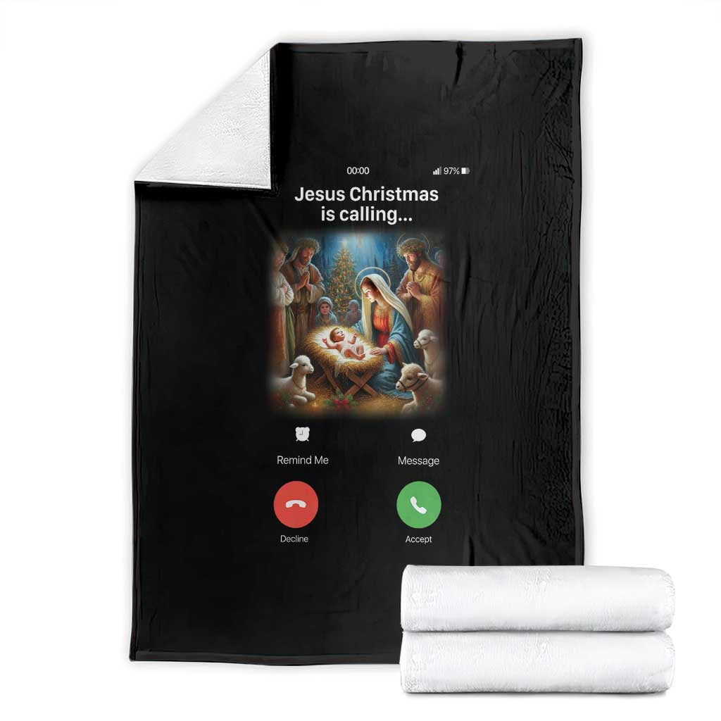 Jesus Christmas Throw Blanket Video Call Nativity Scene Funny Christian Xmas - Wonder Print Shop