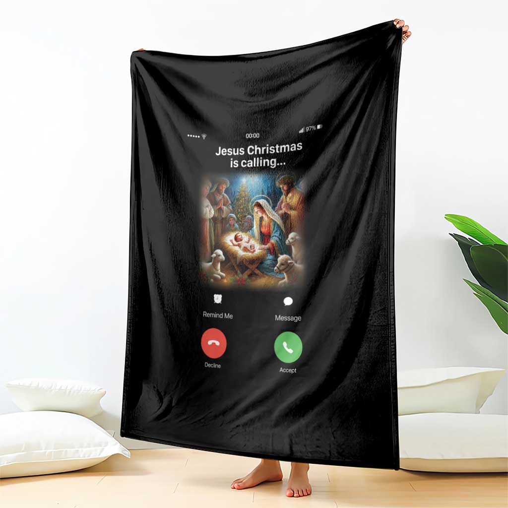 Jesus Christmas Throw Blanket Video Call Nativity Scene Funny Christian Xmas - Wonder Print Shop