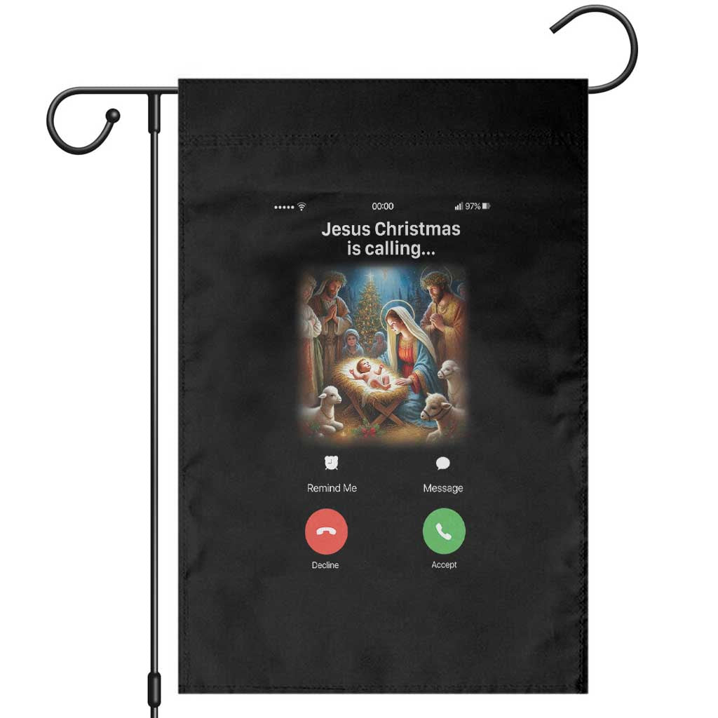 Jesus Christmas Garden Flag Video Call Nativity Scene Funny Christian Xmas - Wonder Print Shop
