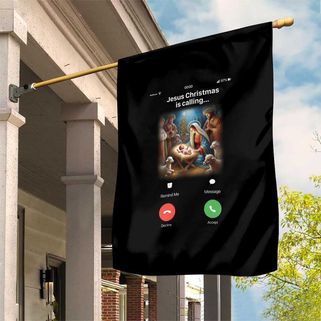 Jesus Christmas Garden Flag Video Call Nativity Scene Funny Christian Xmas - Wonder Print Shop