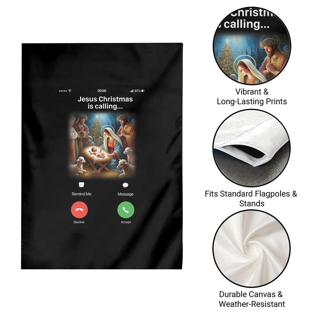 Jesus Christmas Garden Flag Video Call Nativity Scene Funny Christian Xmas - Wonder Print Shop