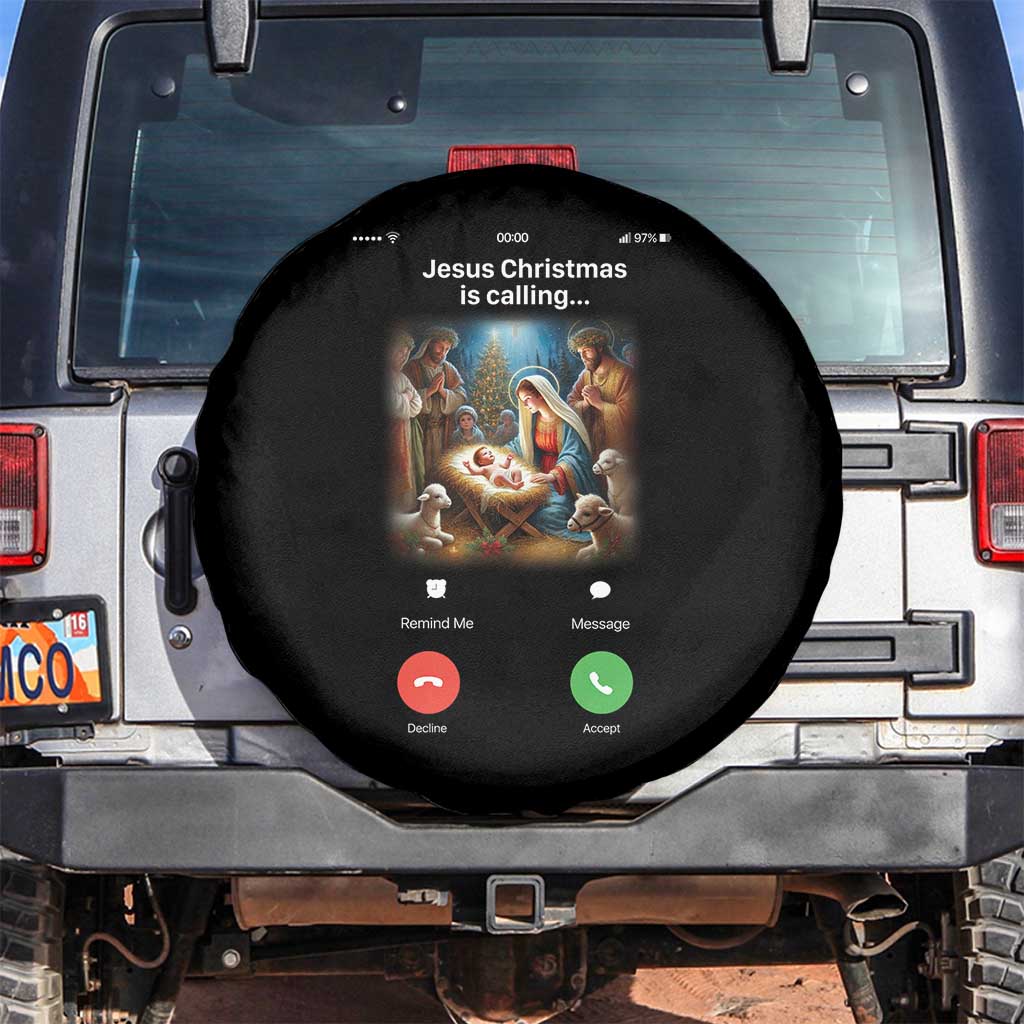 Jesus Christmas Spare Tire Cover Video Call Nativity Scene Funny Christian Xmas - Wonder Print Shop