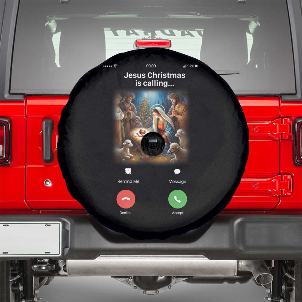 Jesus Christmas Spare Tire Cover Video Call Nativity Scene Funny Christian Xmas - Wonder Print Shop
