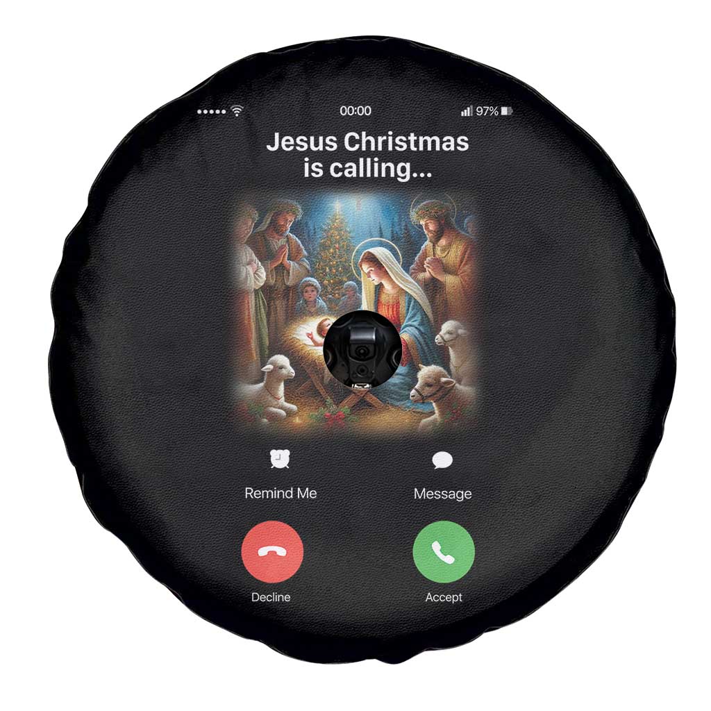 Jesus Christmas Spare Tire Cover Video Call Nativity Scene Funny Christian Xmas - Wonder Print Shop