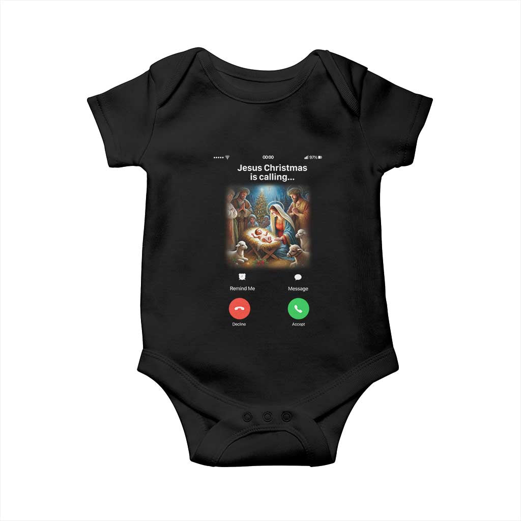 Jesus Christmas Baby Onesie Video Call Nativity Scene Funny Christian Xmas - Wonder Print Shop