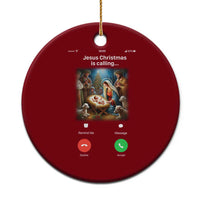 Jesus Xmas Ceramic Ornament Video Call Nativity Scene Funny Christian Xmas - Wonder Print Shop