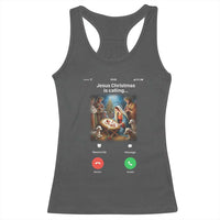 Jesus Christmas Racerback Tank Top Video Call Nativity Scene Funny Christian Xmas - Wonder Print Shop