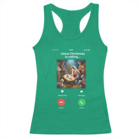 Jesus Christmas Racerback Tank Top Video Call Nativity Scene Funny Christian Xmas - Wonder Print Shop