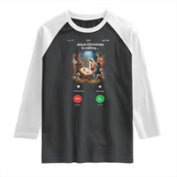 Jesus Christmas Raglan Shirt Video Call Nativity Scene Funny Christian Xmas - Wonder Print Shop