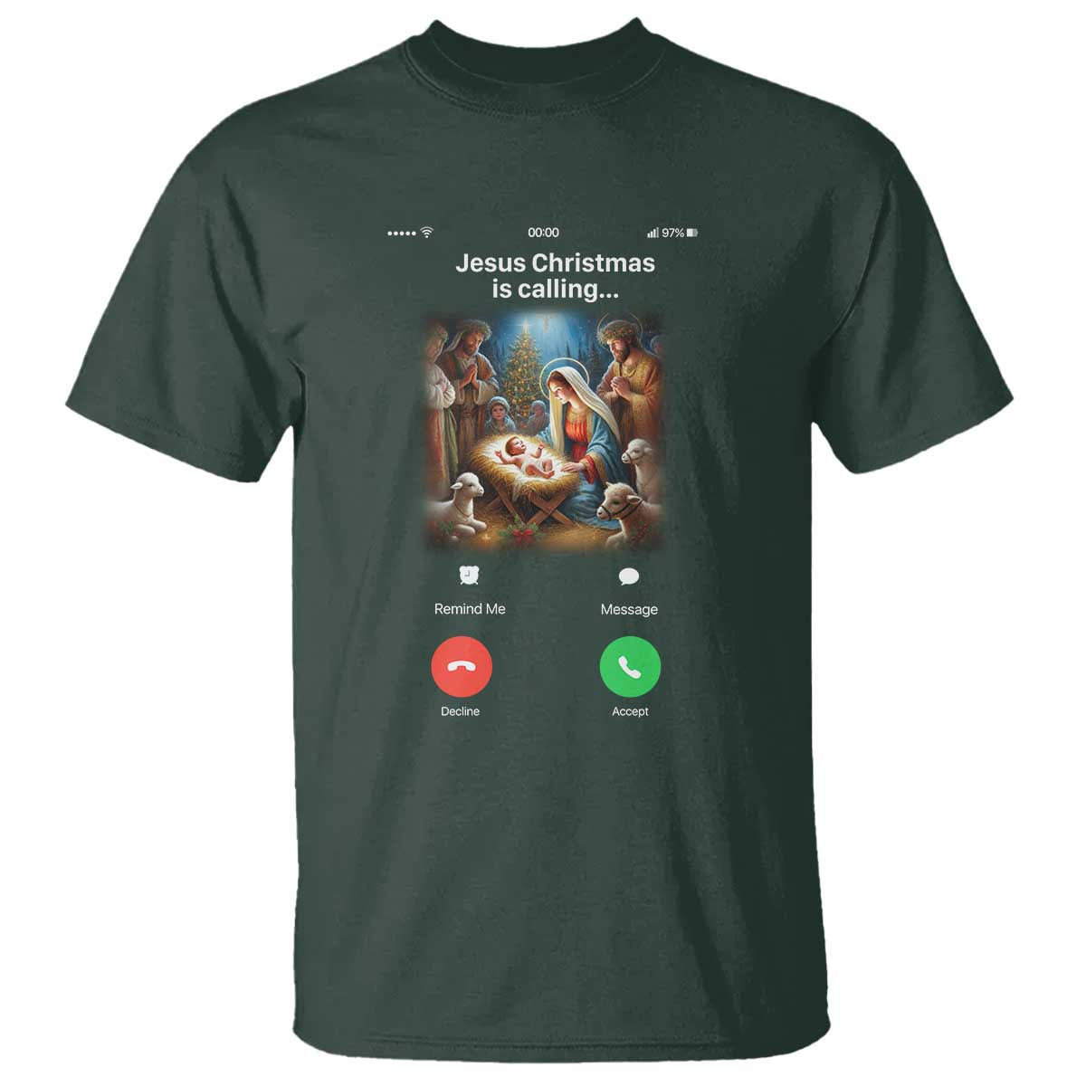 Jesus Christmas T Shirt Video Call Nativity Scene Funny Christian Xmas - Wonder Print Shop