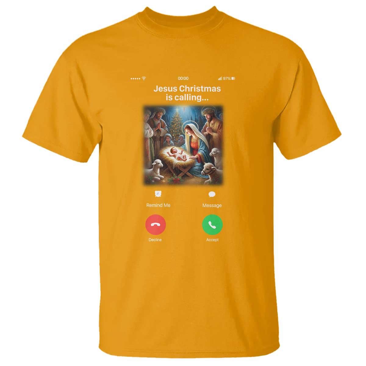 Jesus Christmas T Shirt Video Call Nativity Scene Funny Christian Xmas - Wonder Print Shop