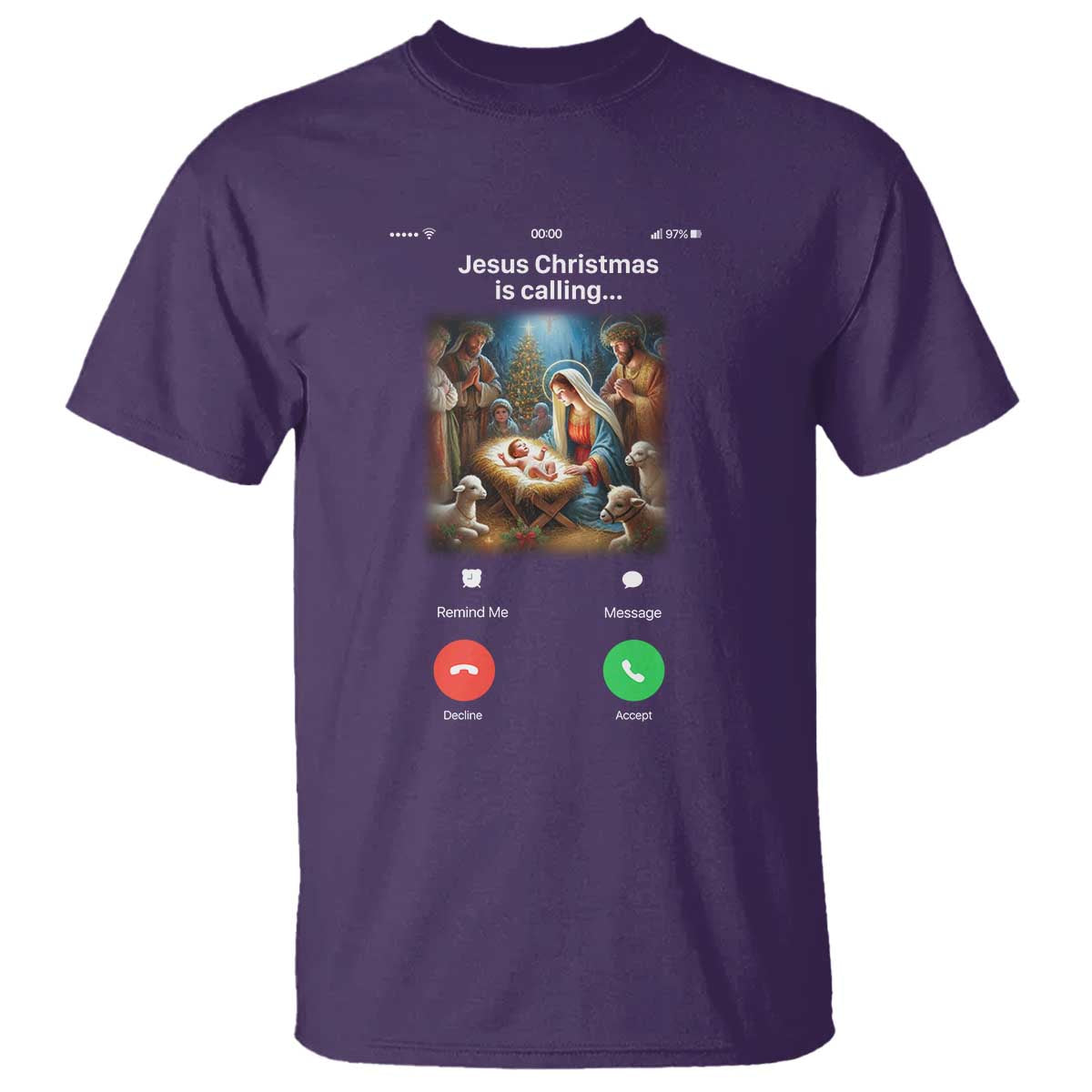 Jesus Christmas T Shirt Video Call Nativity Scene Funny Christian Xmas - Wonder Print Shop
