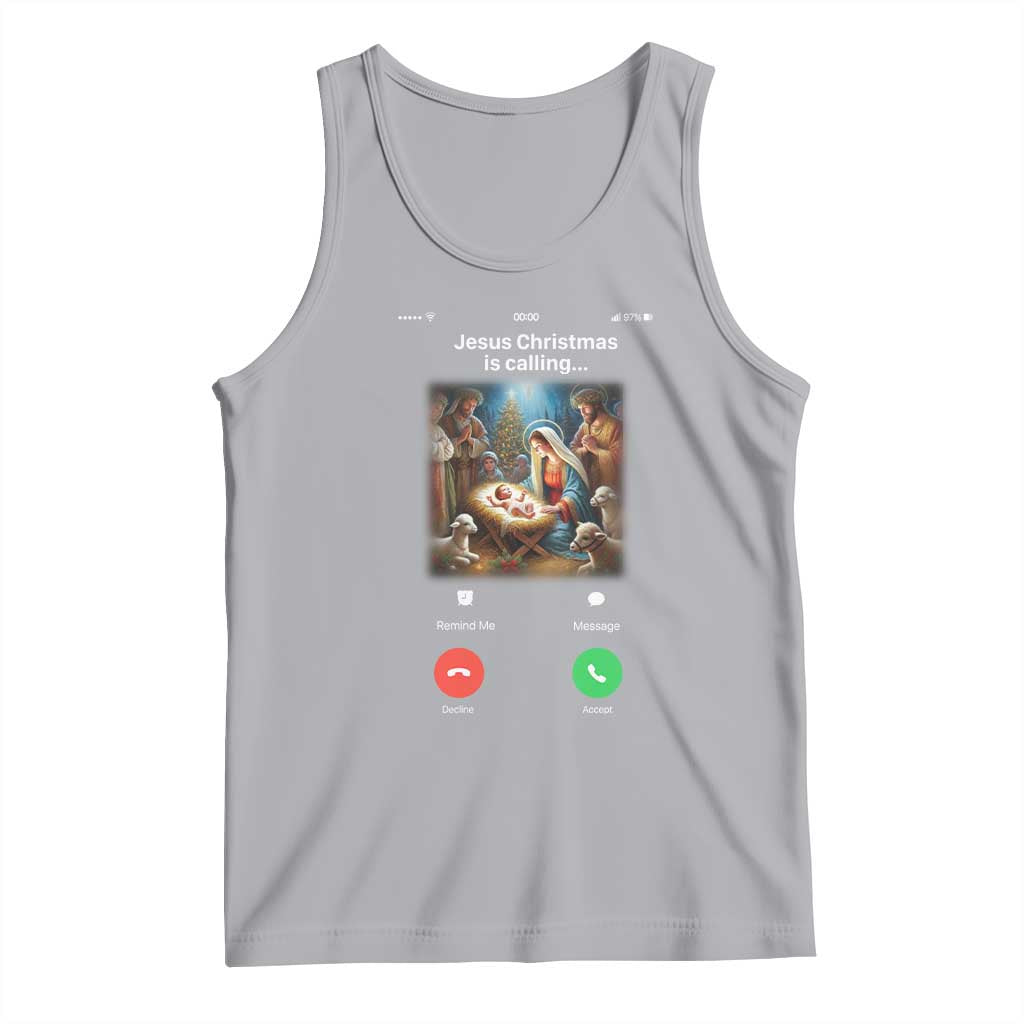 Jesus Christmas Tank Top Video Call Nativity Scene Funny Christian Xmas - Wonder Print Shop