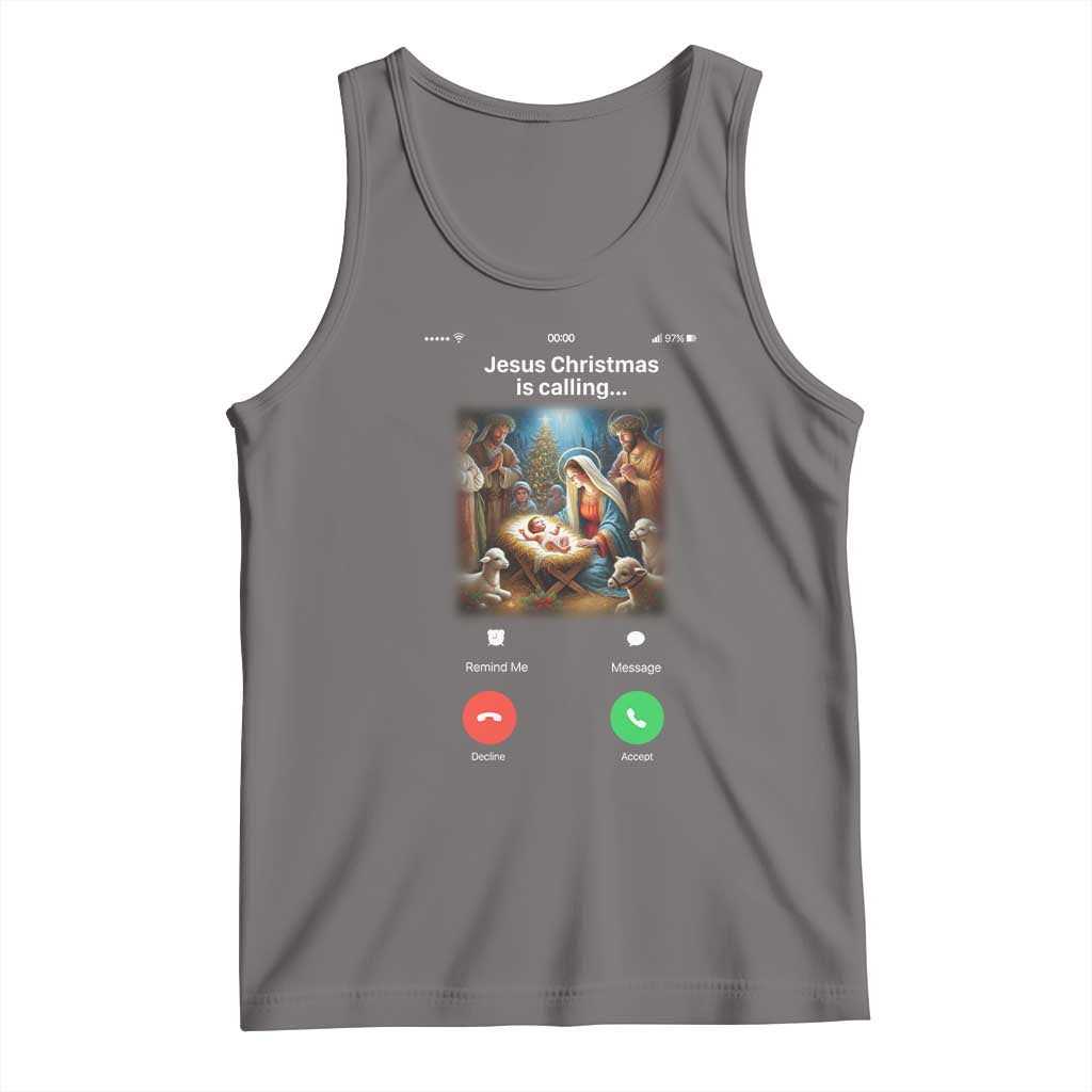 Jesus Christmas Tank Top Video Call Nativity Scene Funny Christian Xmas - Wonder Print Shop