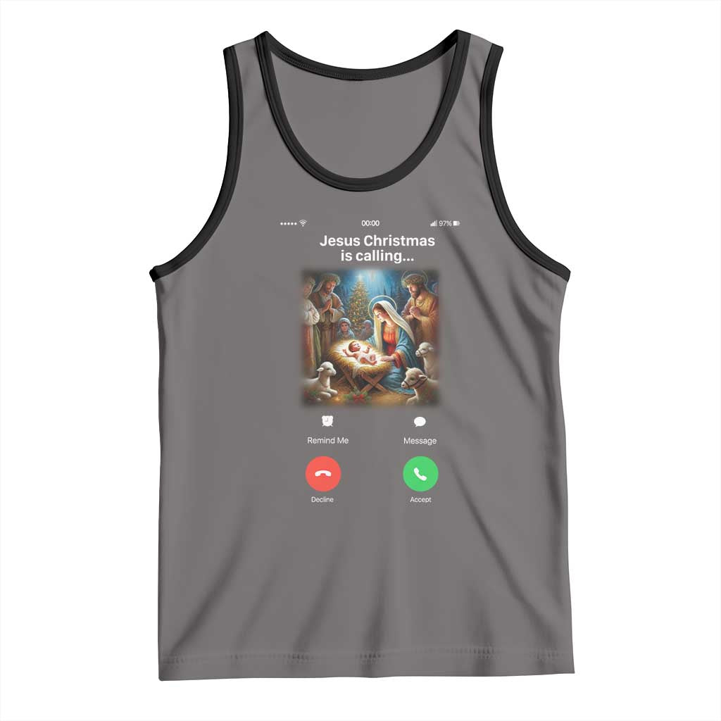 Jesus Christmas Tank Top Video Call Nativity Scene Funny Christian Xmas - Wonder Print Shop