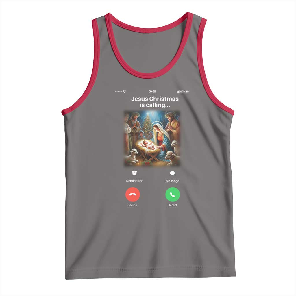 Jesus Christmas Tank Top Video Call Nativity Scene Funny Christian Xmas - Wonder Print Shop
