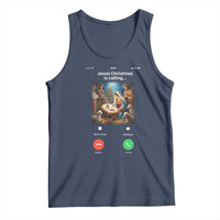 Jesus Christmas Tank Top Video Call Nativity Scene Funny Christian Xmas - Wonder Print Shop