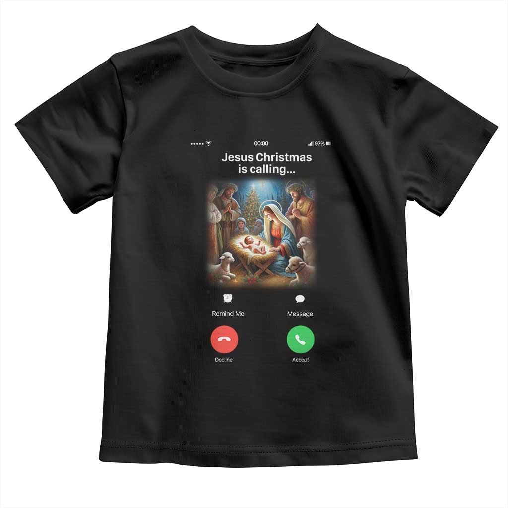 Jesus Christmas Toddler T Shirt Video Call Nativity Scene Funny Christian Xmas - Wonder Print Shop
