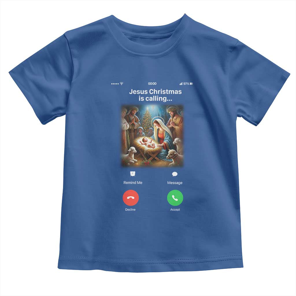 Jesus Christmas Toddler T Shirt Video Call Nativity Scene Funny Christian Xmas - Wonder Print Shop