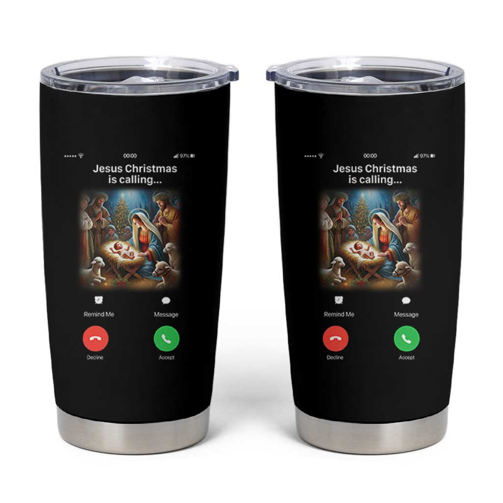 Jesus Christmas Tumbler Cup Video Call Nativity Scene Funny Christian Xmas - Wonder Print Shop