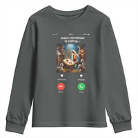 Jesus Christmas Youth Sweatshirt Video Call Nativity Scene Funny Christian Xmas - Wonder Print Shop