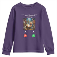 Jesus Christmas Youth Sweatshirt Video Call Nativity Scene Funny Christian Xmas - Wonder Print Shop