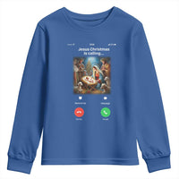 Jesus Christmas Youth Sweatshirt Video Call Nativity Scene Funny Christian Xmas - Wonder Print Shop